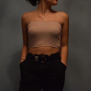 Striped bandeau top.